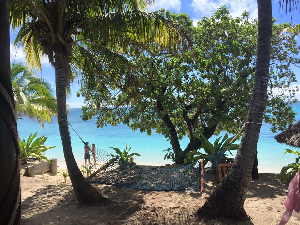 Hammock on a beach in Fiji