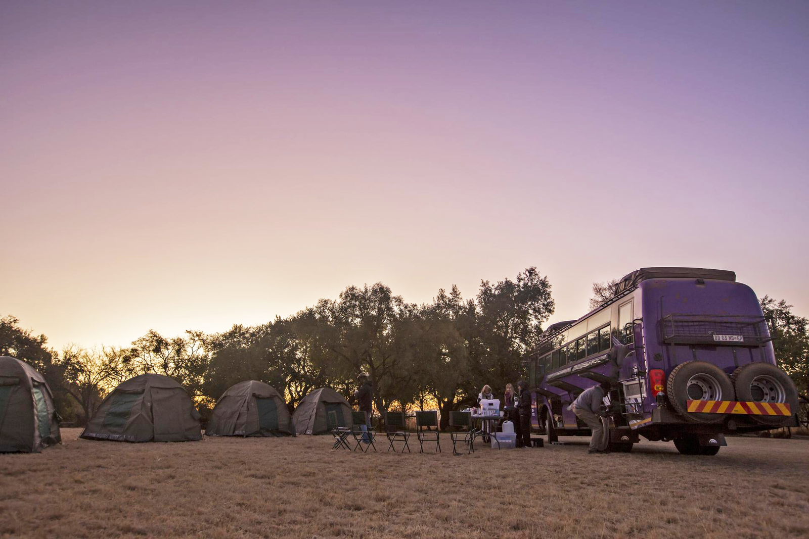 People camping near lando in Africa