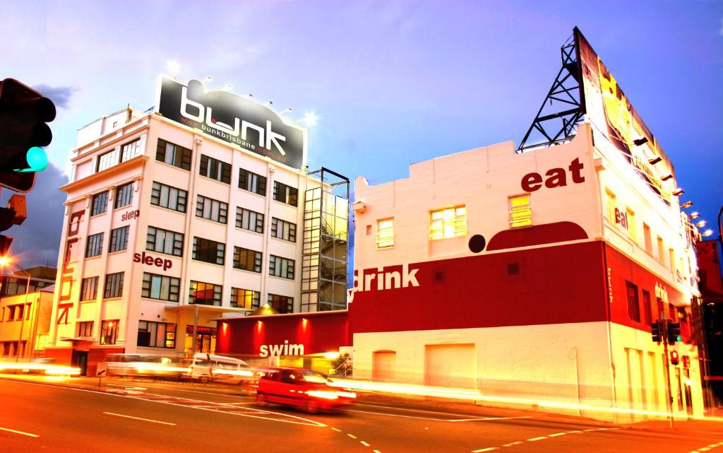 Brisbane hostel in Australia at night