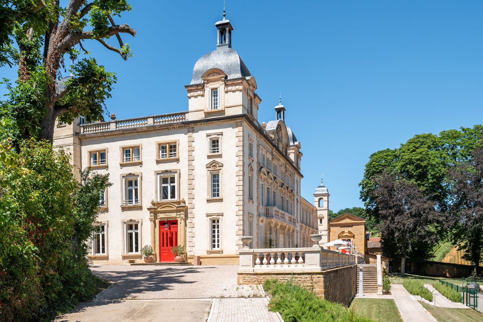 French chateau accommodation during the day