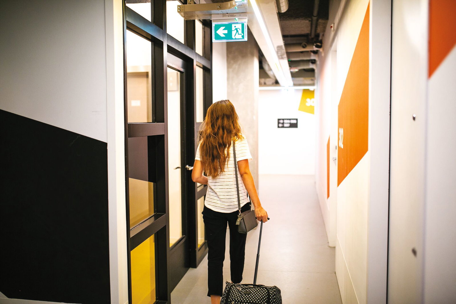 Traveller in hostel accommodation in europe