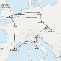 Europe on the Rails Map