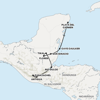 Mexico, Belize & Guatemala Adventure Map