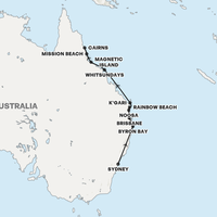Absolute Oz & East Coast Adventure Map