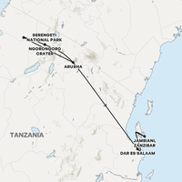 Tanzania & Zanzibar Adventure Map