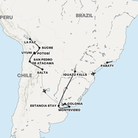Bolivia to Brazil Adventure Map