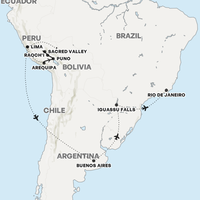 Peru, Argentina & Brazil Map