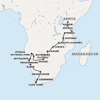 South Africa to Kenya Overland Map