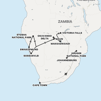 Highlights of Southern Africa Map