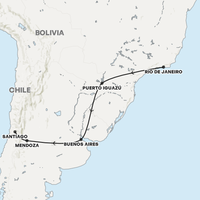 Rio de Janeiro to Santiago Map