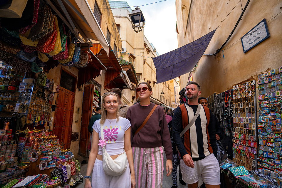 Group travellers at Fes Morocco Market