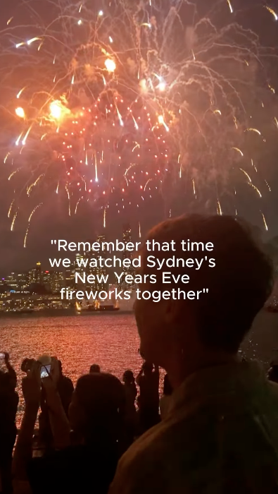 Traveller watching the New Years Eve Fireworks in Sydney in Australia
