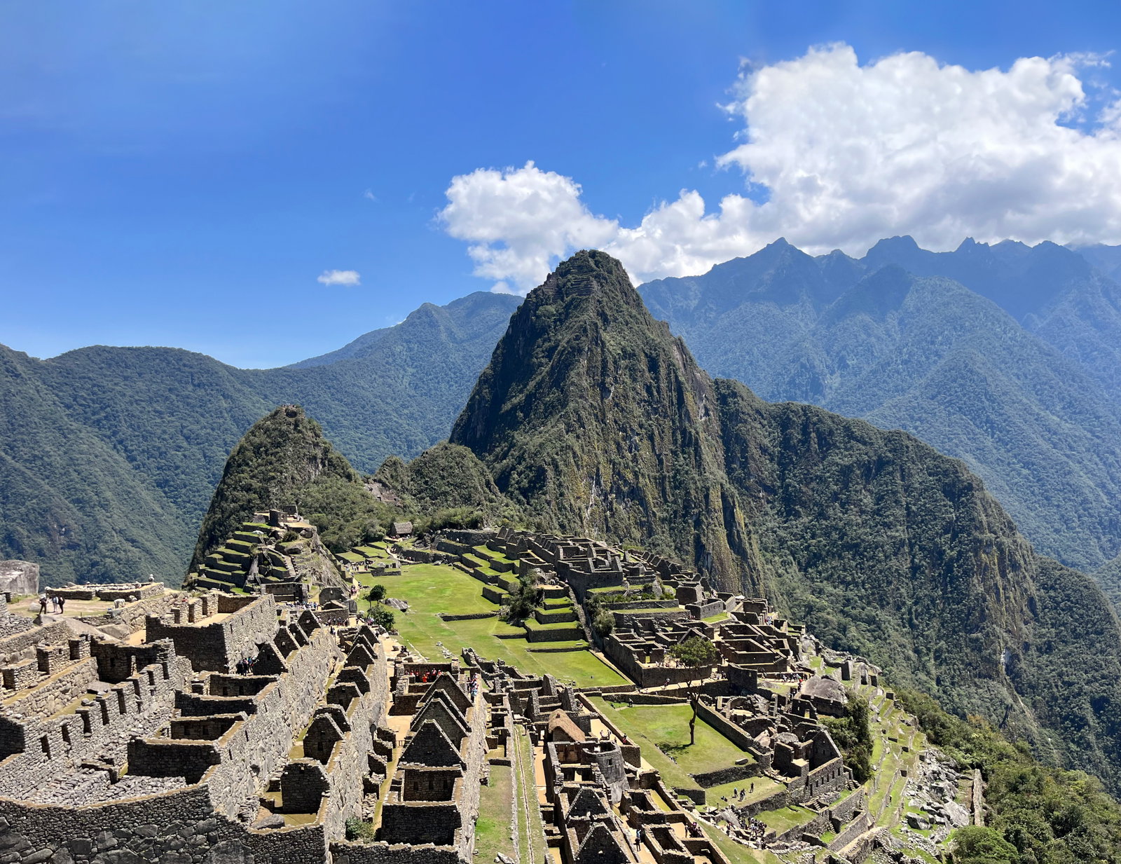 View of Machu Picchu and Incan walls