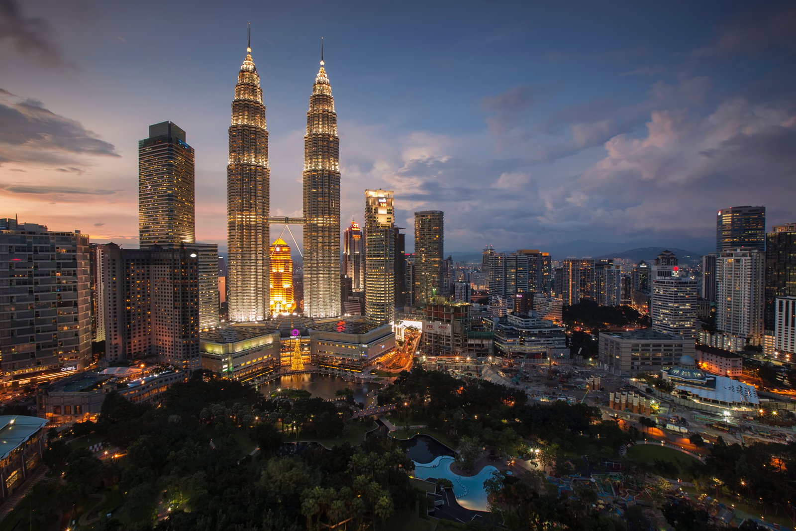 Skyline of Kuala Lumpur, Malaysia, at night 