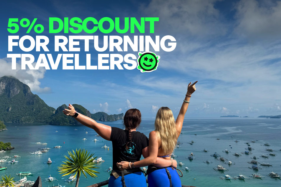 5% discount for returning travellers with Adventure360. Group travellers looking over philippines viewpoint