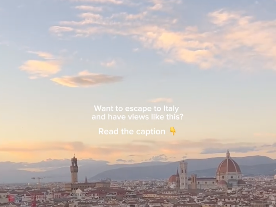 View of Duomo cathedral in Florence at sunset