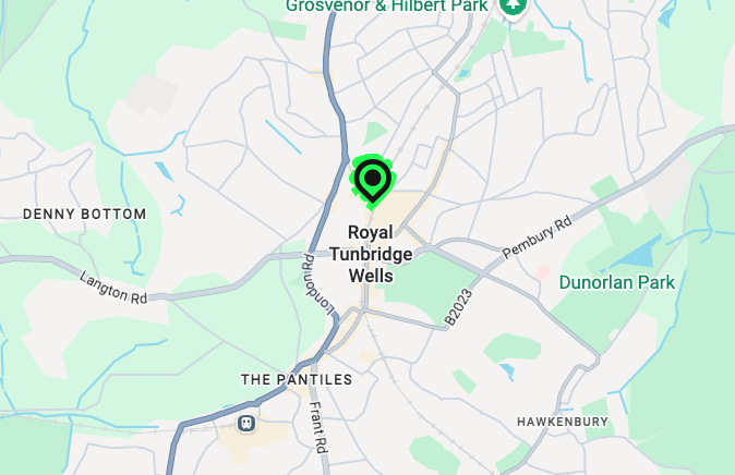 Pointer showing the location of Adventure360 in Tunbridge Wells, Kent